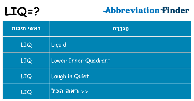מה הפירוש liq
