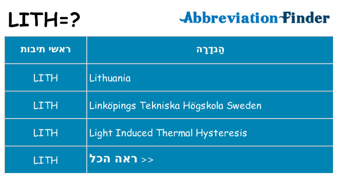 מה הפירוש lith