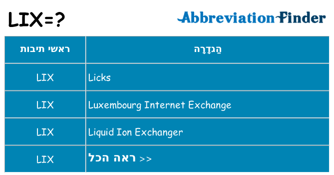 מה הפירוש lix