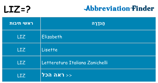 מה הפירוש liz
