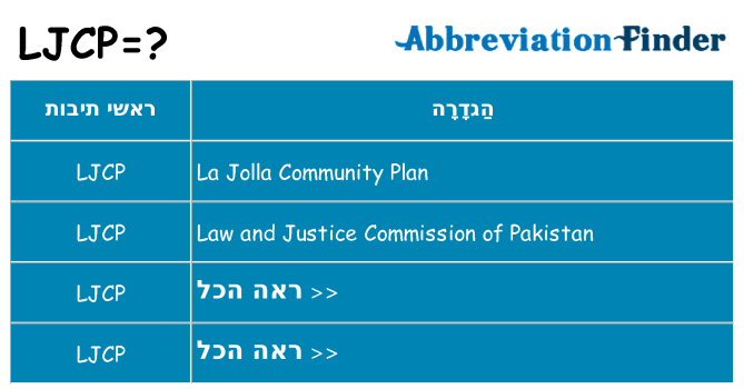 מה הפירוש ljcp
