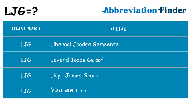 מה הפירוש ljg