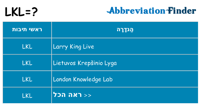 מה הפירוש lkl