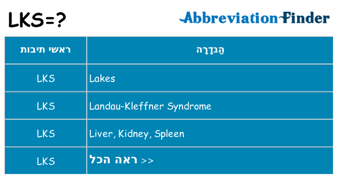 מה הפירוש lks