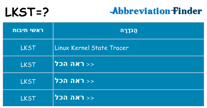 מה הפירוש lkst