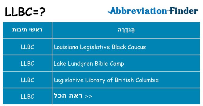 מה הפירוש llbc