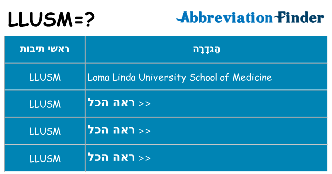 מה הפירוש llusm