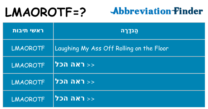 מה הפירוש lmaorotf