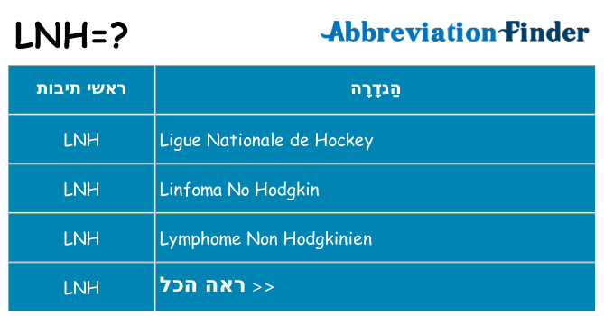 מה הפירוש lnh