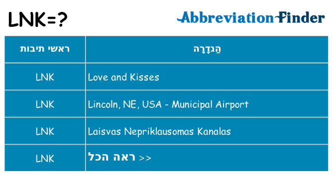 מה הפירוש lnk