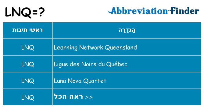 מה הפירוש lnq