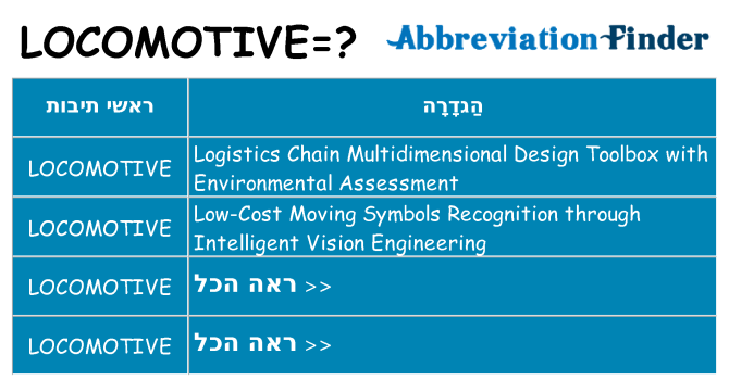 מה הפירוש locomotive