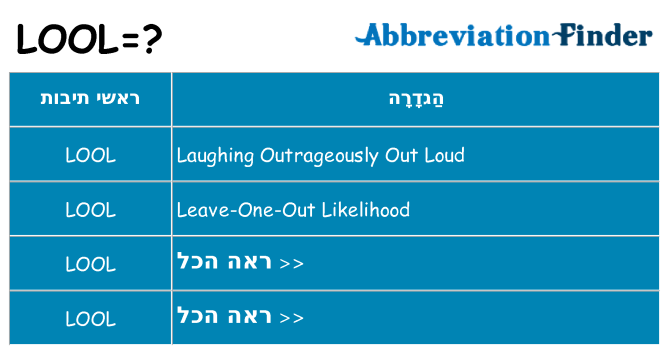 מה הפירוש lool