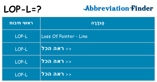מה הפירוש lop-l