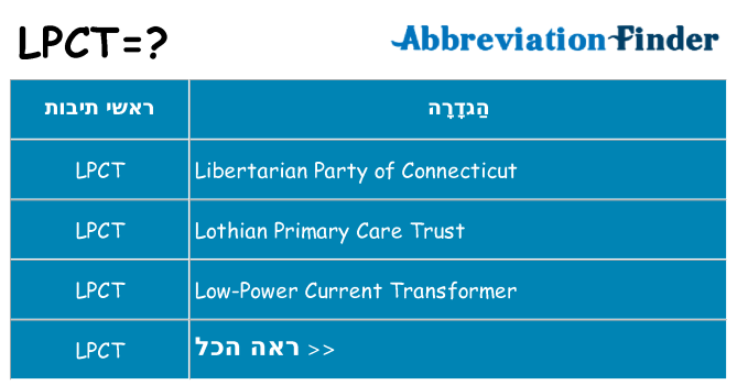 מה הפירוש lpct