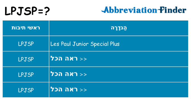 מה הפירוש lpjsp