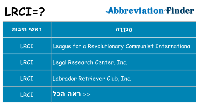 מה הפירוש lrci