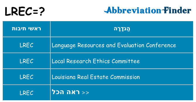 מה הפירוש lrec
