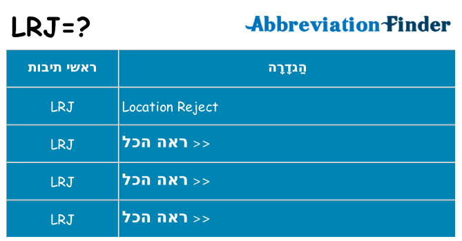 מה הפירוש lrj