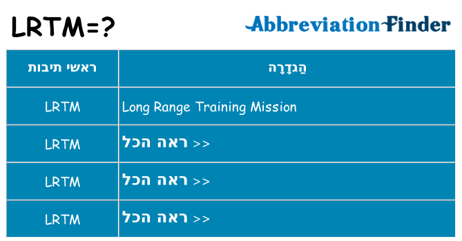 מה הפירוש lrtm