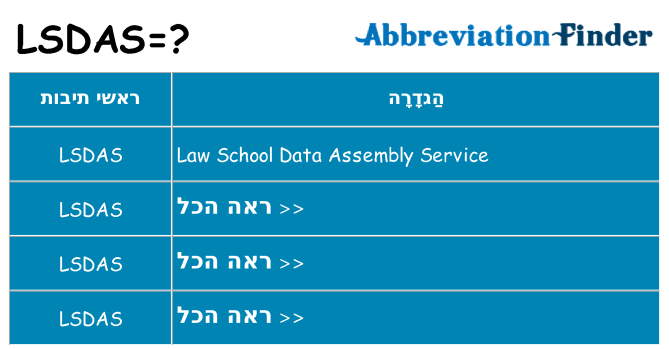 מה הפירוש lsdas