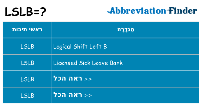 מה הפירוש lslb