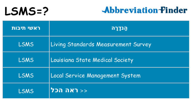 מה הפירוש lsms