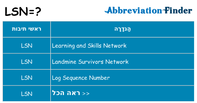 מה הפירוש lsn