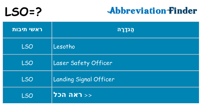 מה הפירוש lso