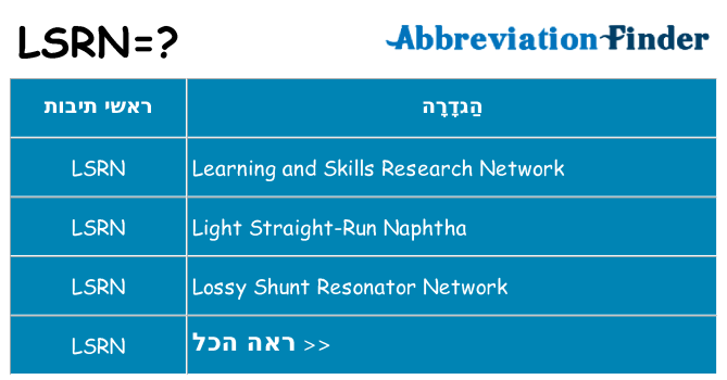 מה הפירוש lsrn