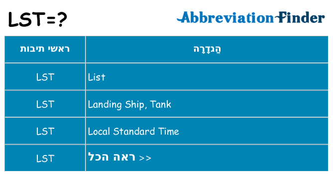 מה הפירוש lst