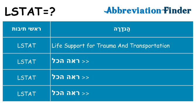מה הפירוש lstat