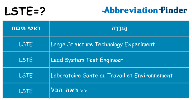 מה הפירוש lste