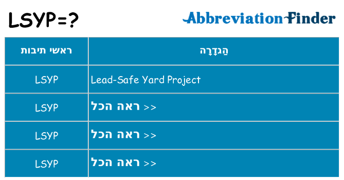 מה הפירוש lsyp