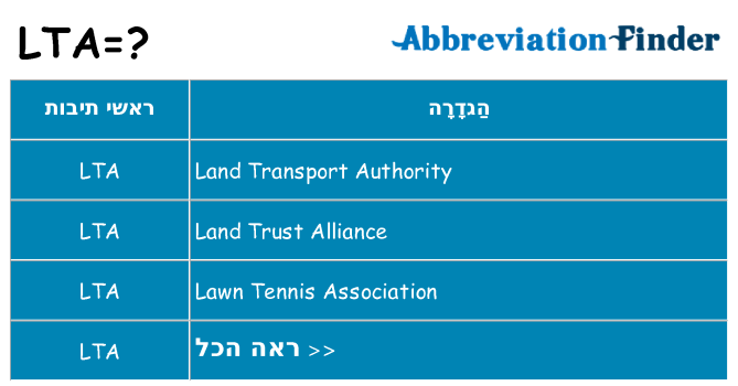 מה הפירוש lta
