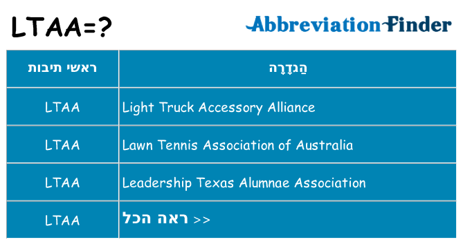 מה הפירוש ltaa