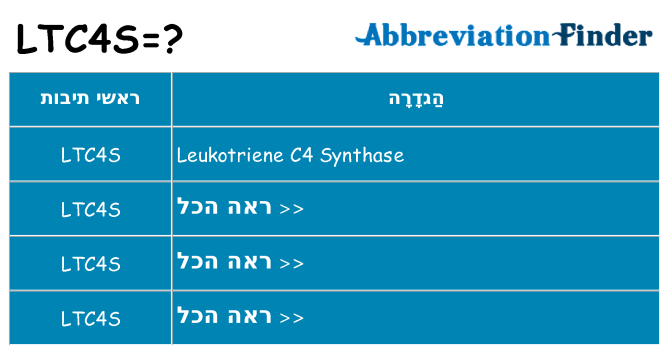 מה הפירוש ltc4s