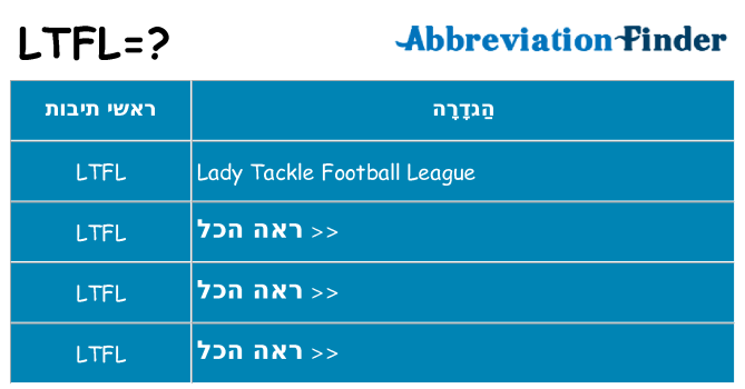 מה הפירוש ltfl