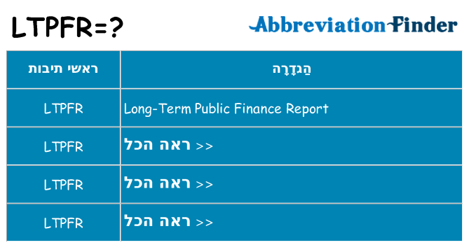 מה הפירוש ltpfr