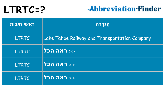 מה הפירוש ltrtc