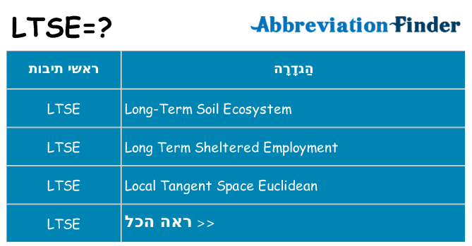 מה הפירוש ltse