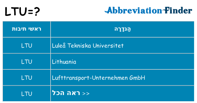 מה הפירוש ltu