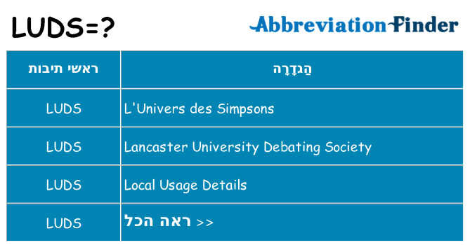 מה הפירוש luds