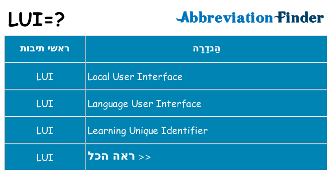 מה הפירוש lui