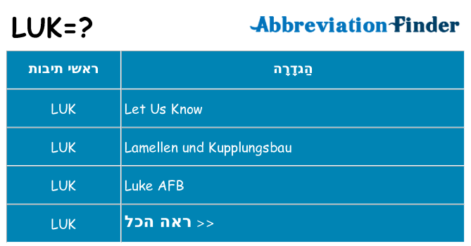 מה הפירוש luk
