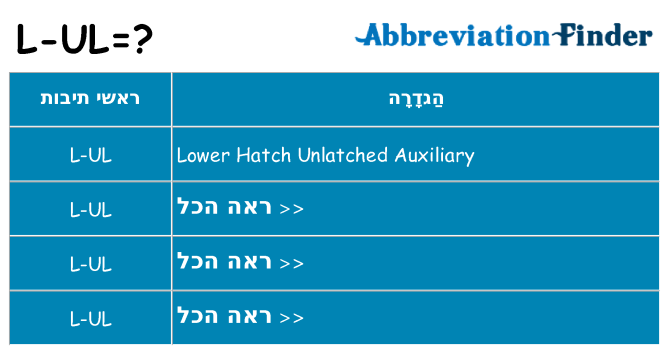 מה הפירוש l-ul