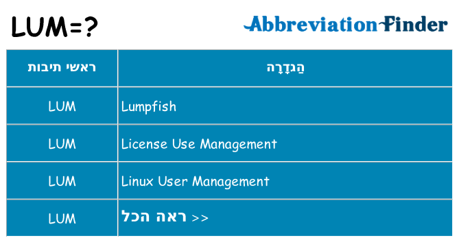 מה הפירוש lum