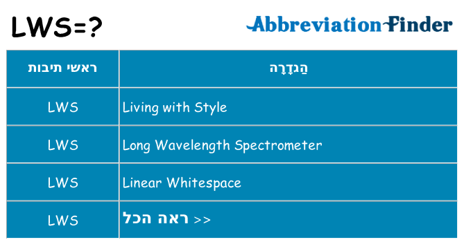 מה הפירוש lws