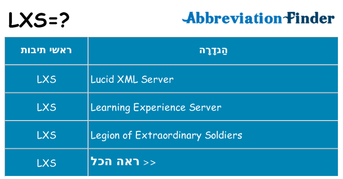 מה הפירוש lxs