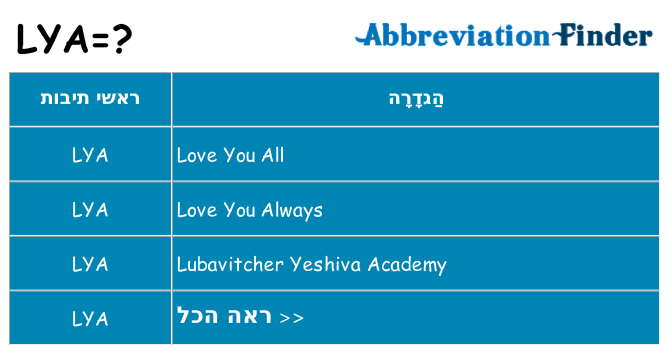 מה הפירוש lya